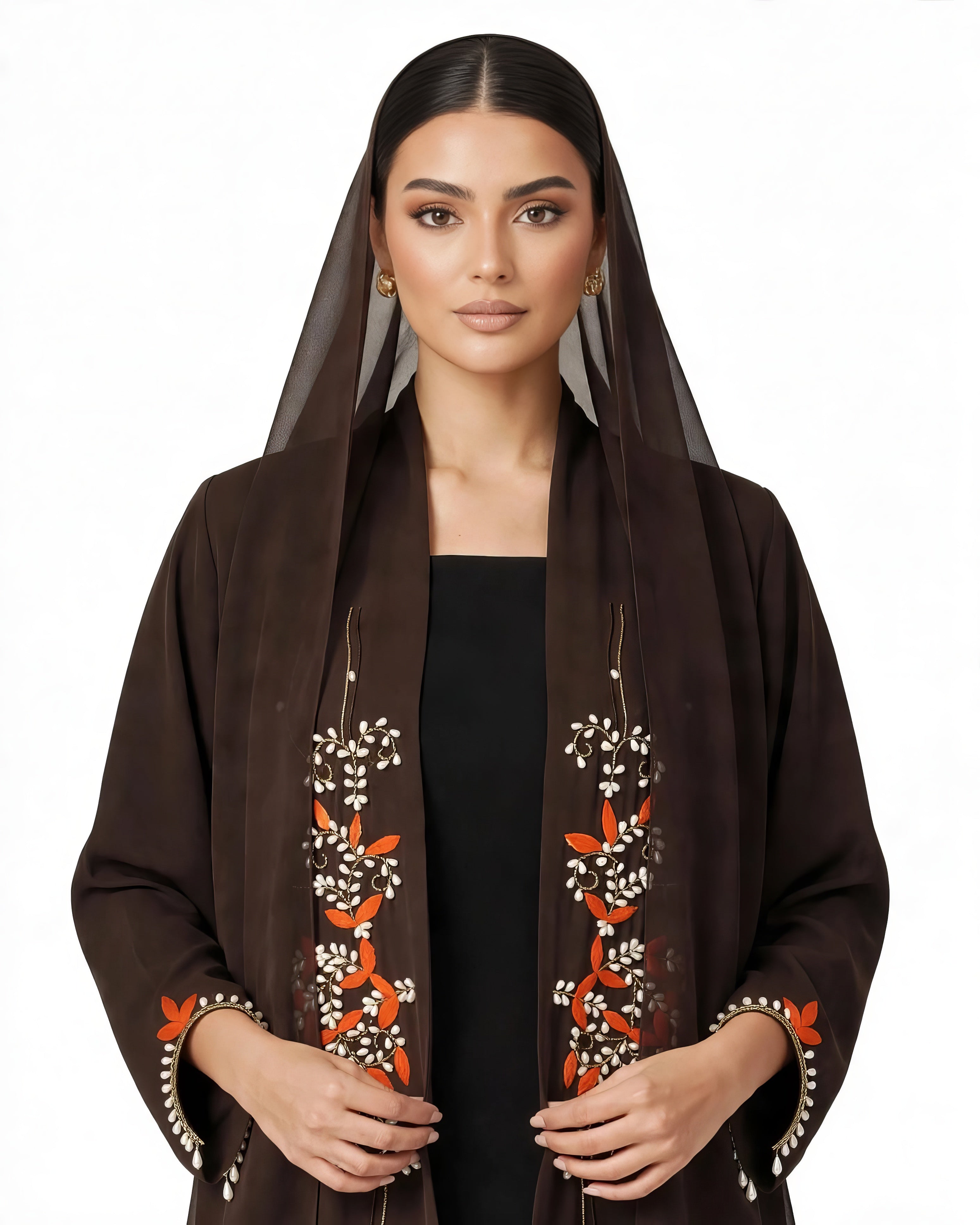 C 2807 Espresso Bloom Abaya