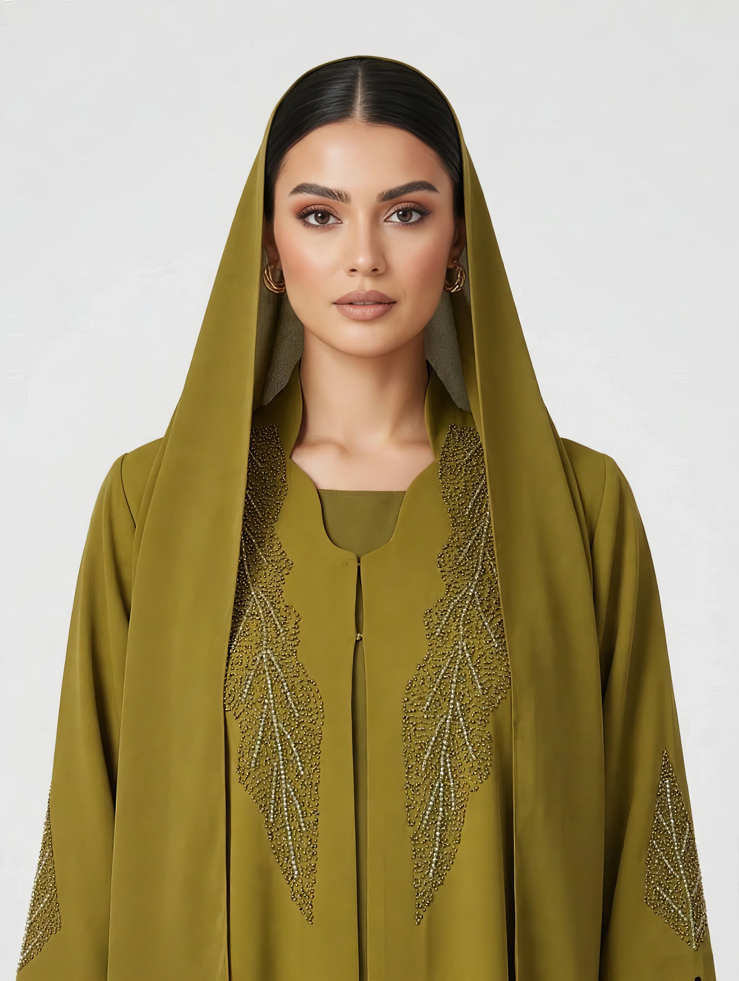 C 2808 Olive Moss Abaya
