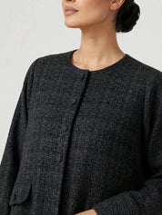 C 2810 Noir Oud Tweed Abaya