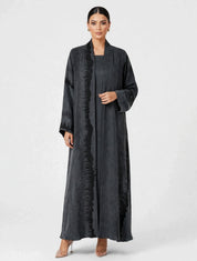 C 2811-01 Charcoal Turkish Cupro Wave Pattern