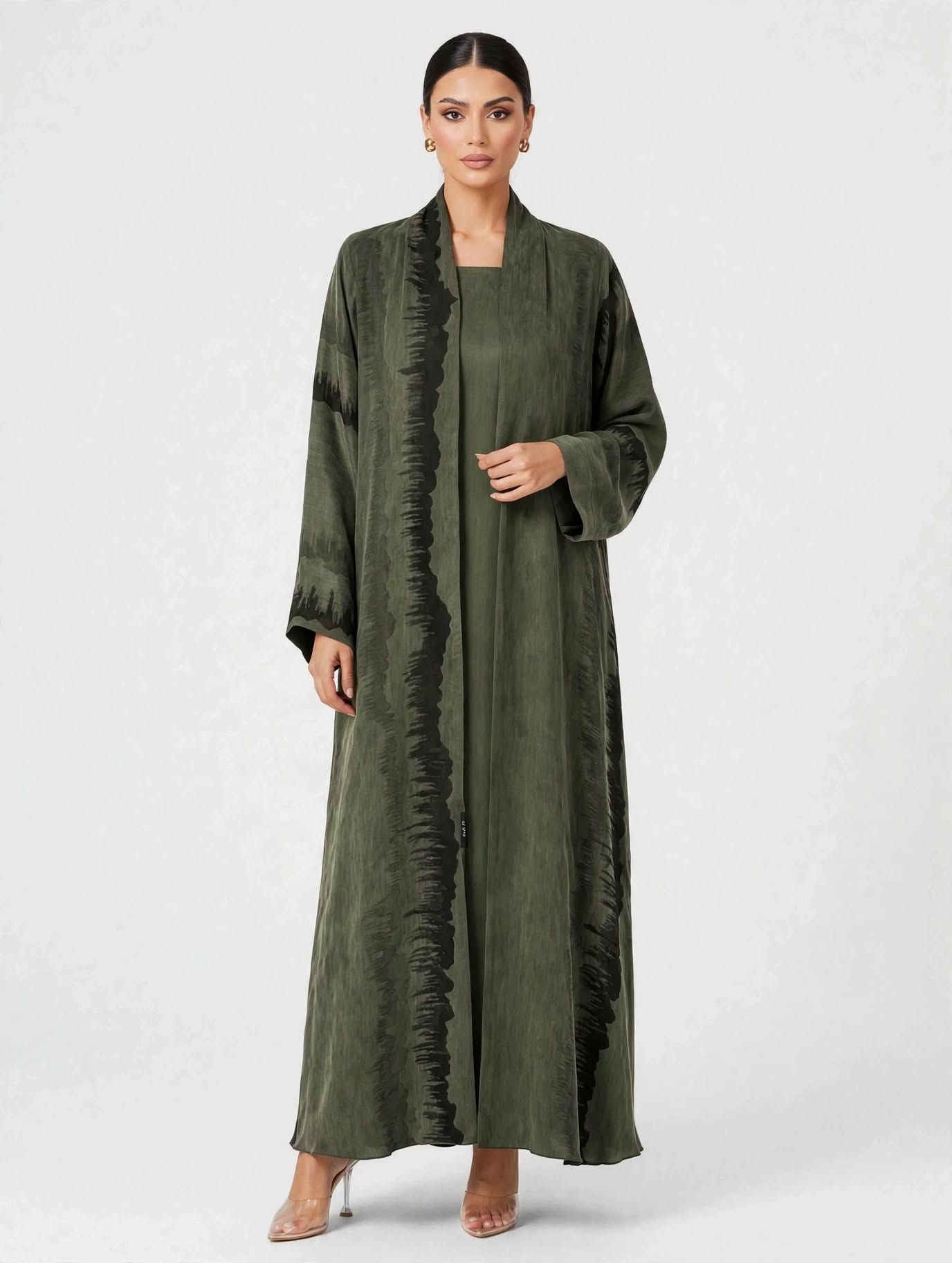 C 2811-04 Olive Turkish Cupro Wave Pattern