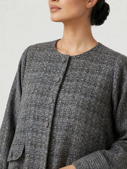 C 2811 Silver Musk Tweed Abaya