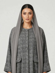 C 2811 Silver Musk Tweed Abaya