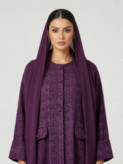 C 2812 Violet Oud Tweed Abaya