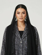 C 2814-01 Black Lilac Tweed Abaya