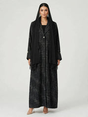 C 2814-02 Onyx Black Tweed Abaya