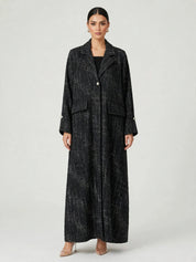 C 2814-02 Onyx Black Tweed Abaya