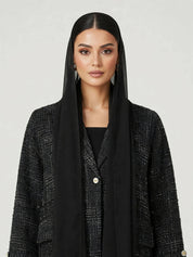 C 2814-02 Onyx Black Tweed Abaya