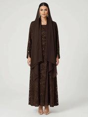 C 2816 Mocha Dantel Abaya