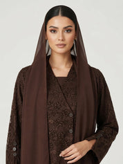 C 2816 Mocha Dantel Abaya