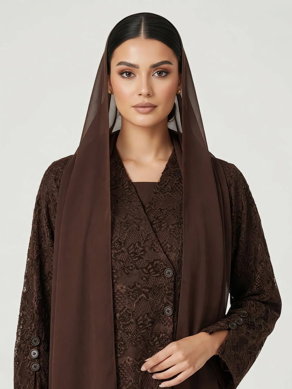 C 2816 Mocha Dantel Abaya
