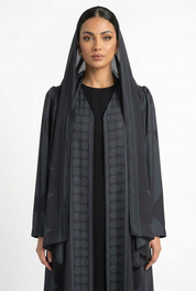 C 2820 Black Green Patterned Printed Abaya