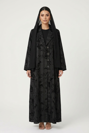 C 2829 Black Striped Abaya