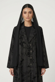 C 2829 Black Striped Abaya