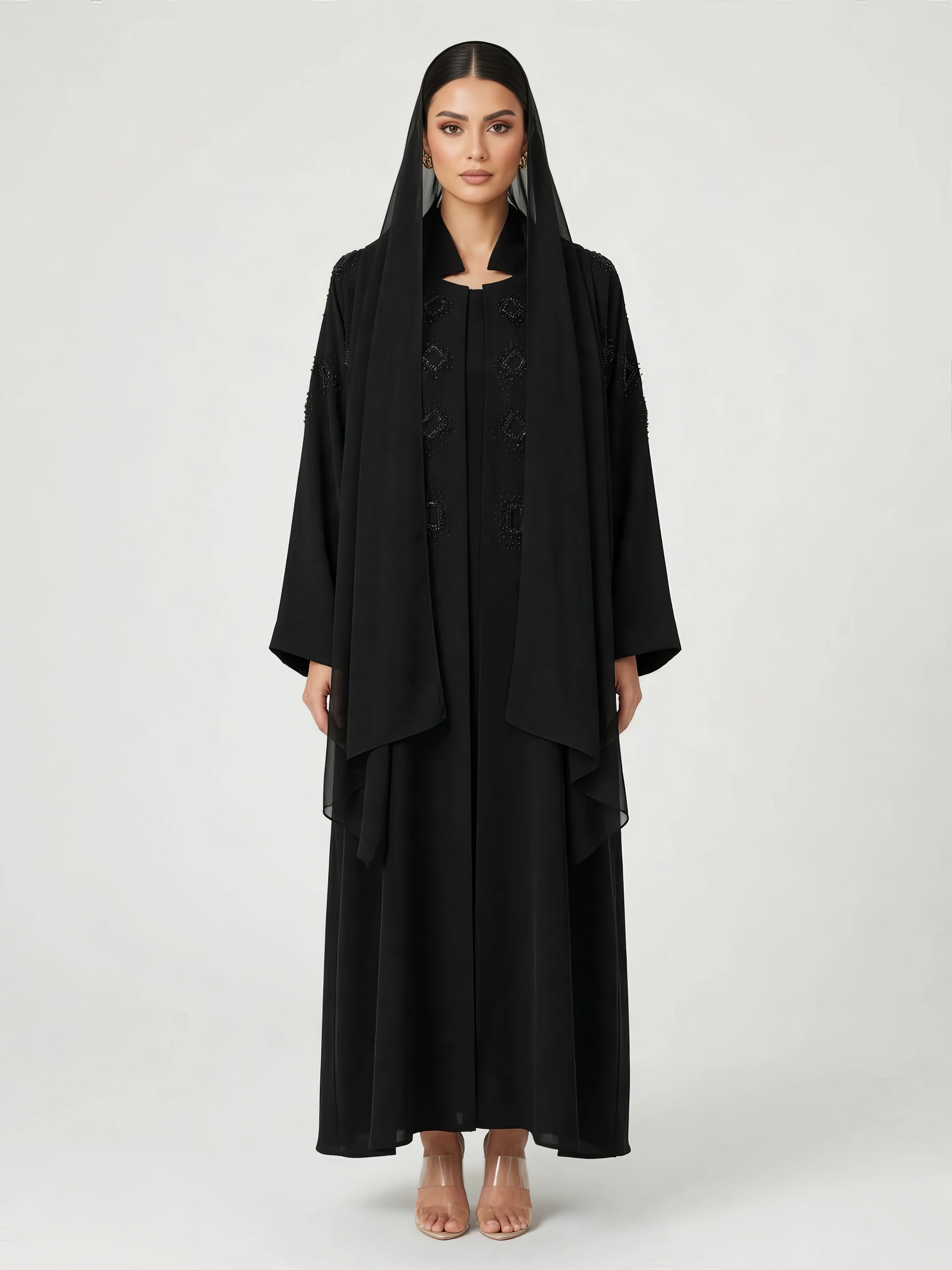 C 2832-01 Rose Quartz Crepe Abaya