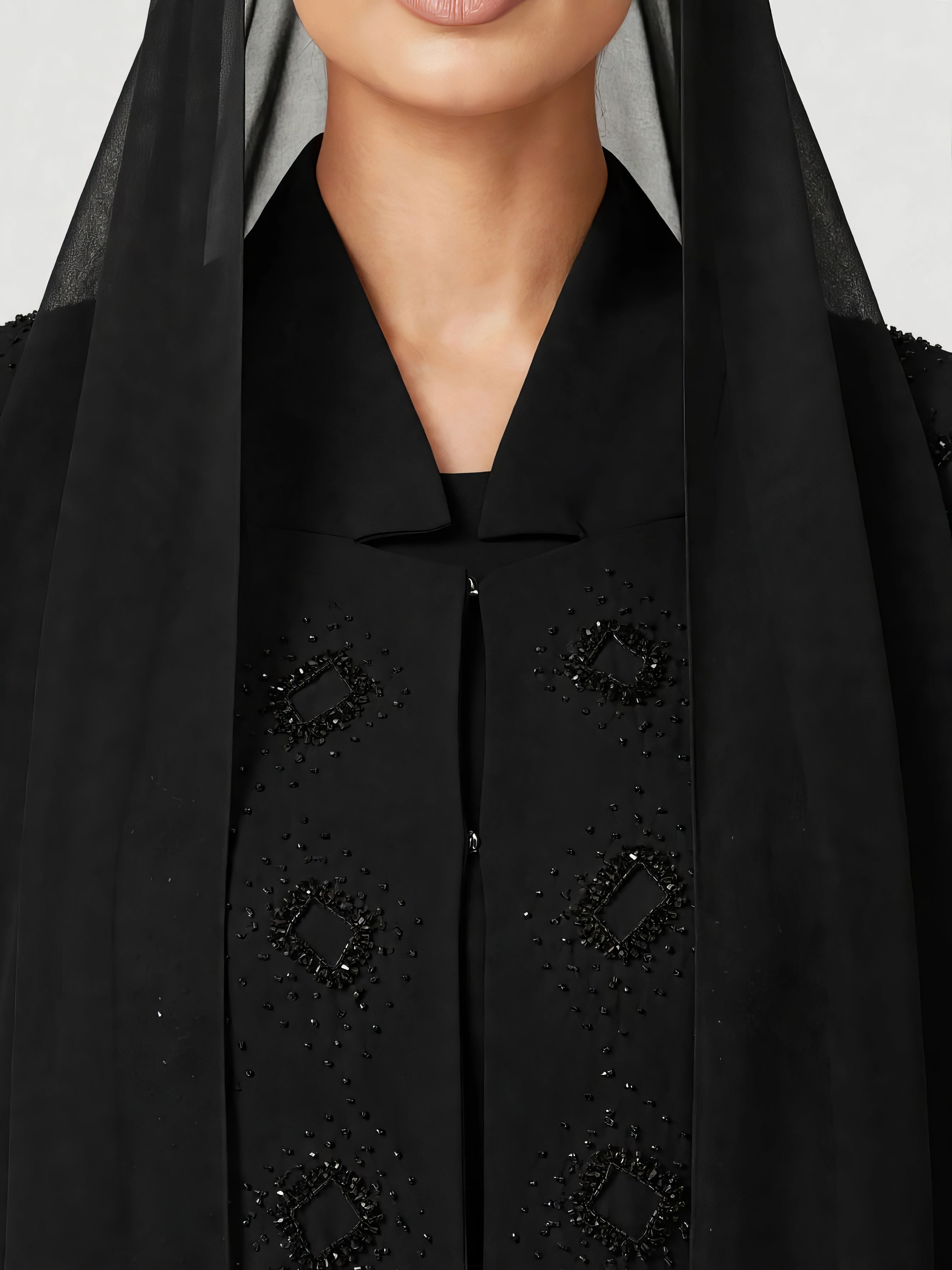 C 2832-01 Rose Quartz Crepe Abaya