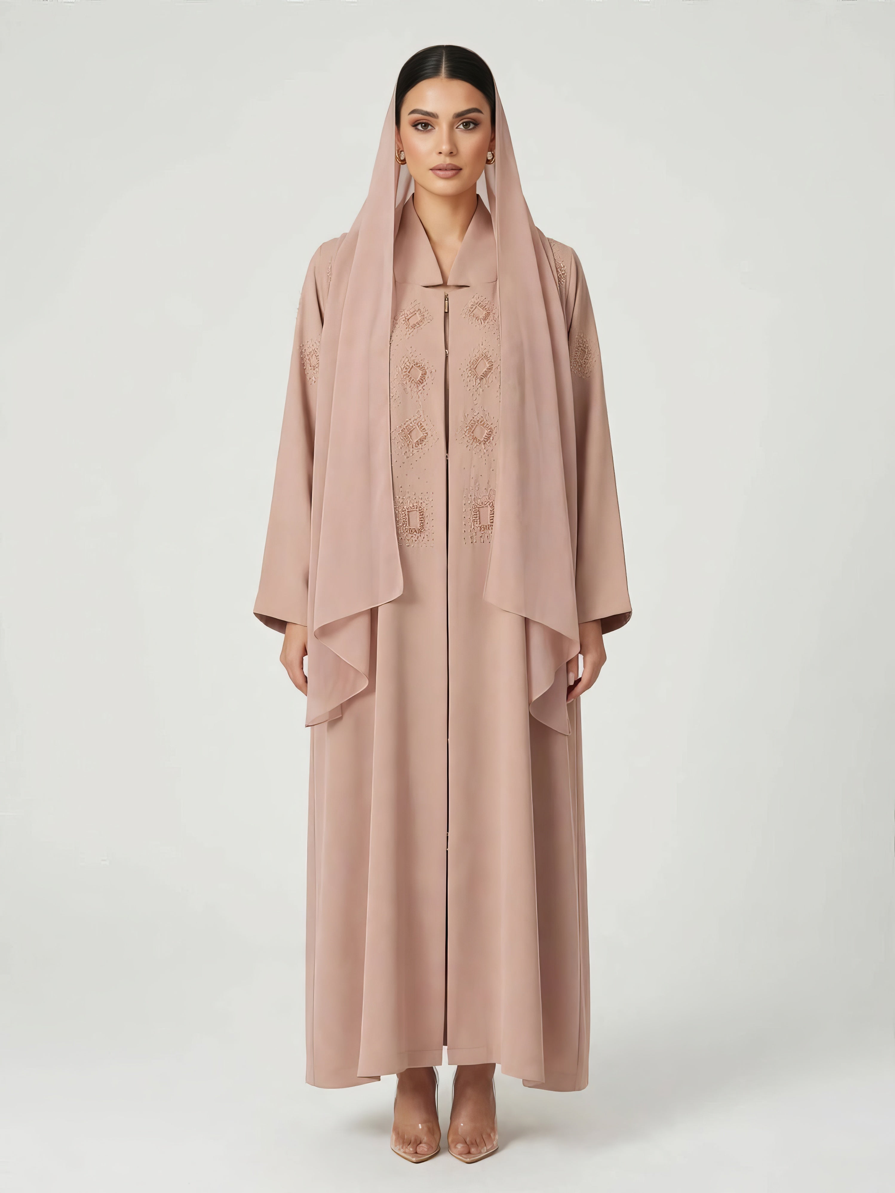C 2832-02 Noir Quartz Crepe Abaya