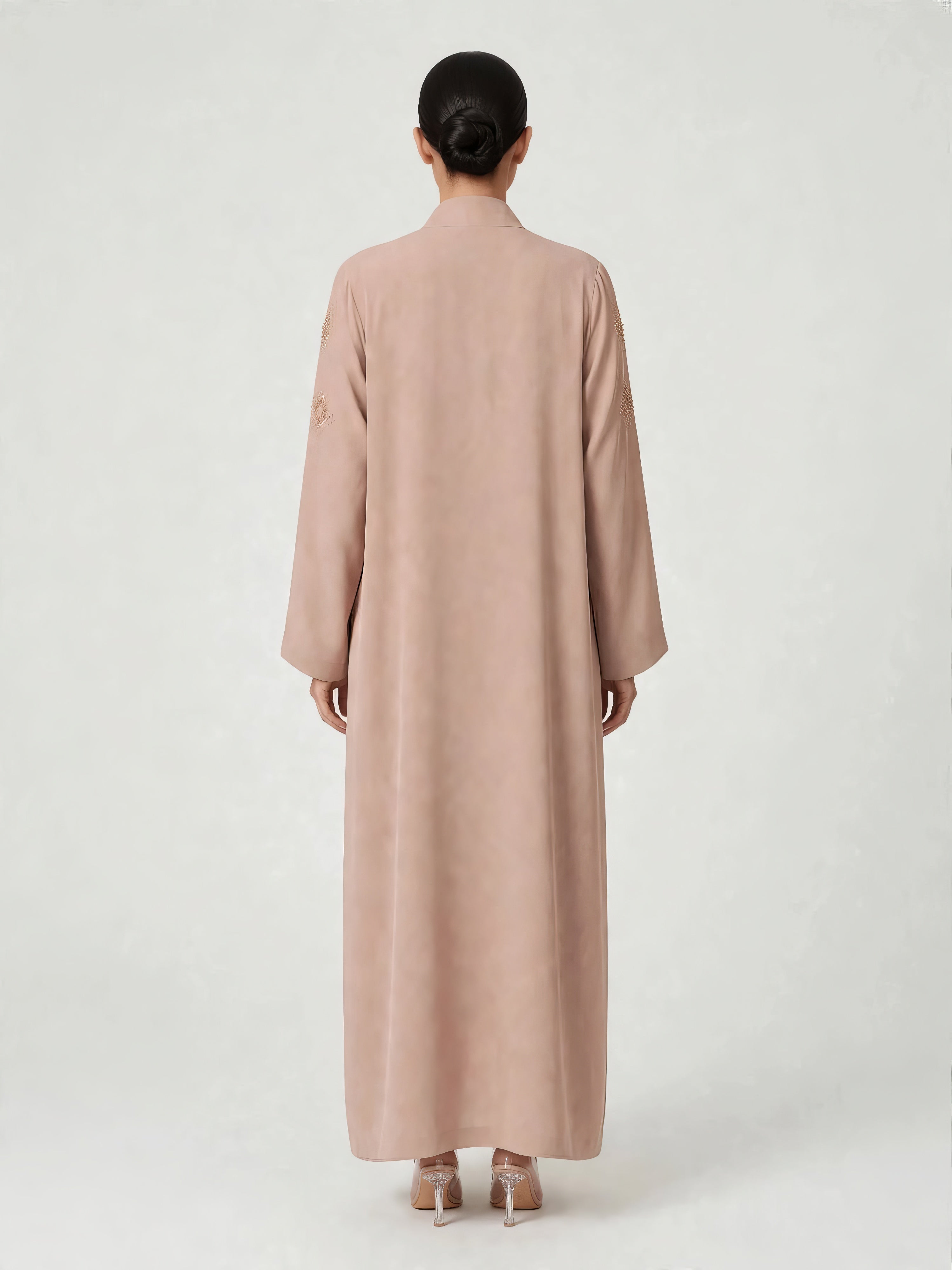 C 2832-02 Noir Quartz Crepe Abaya