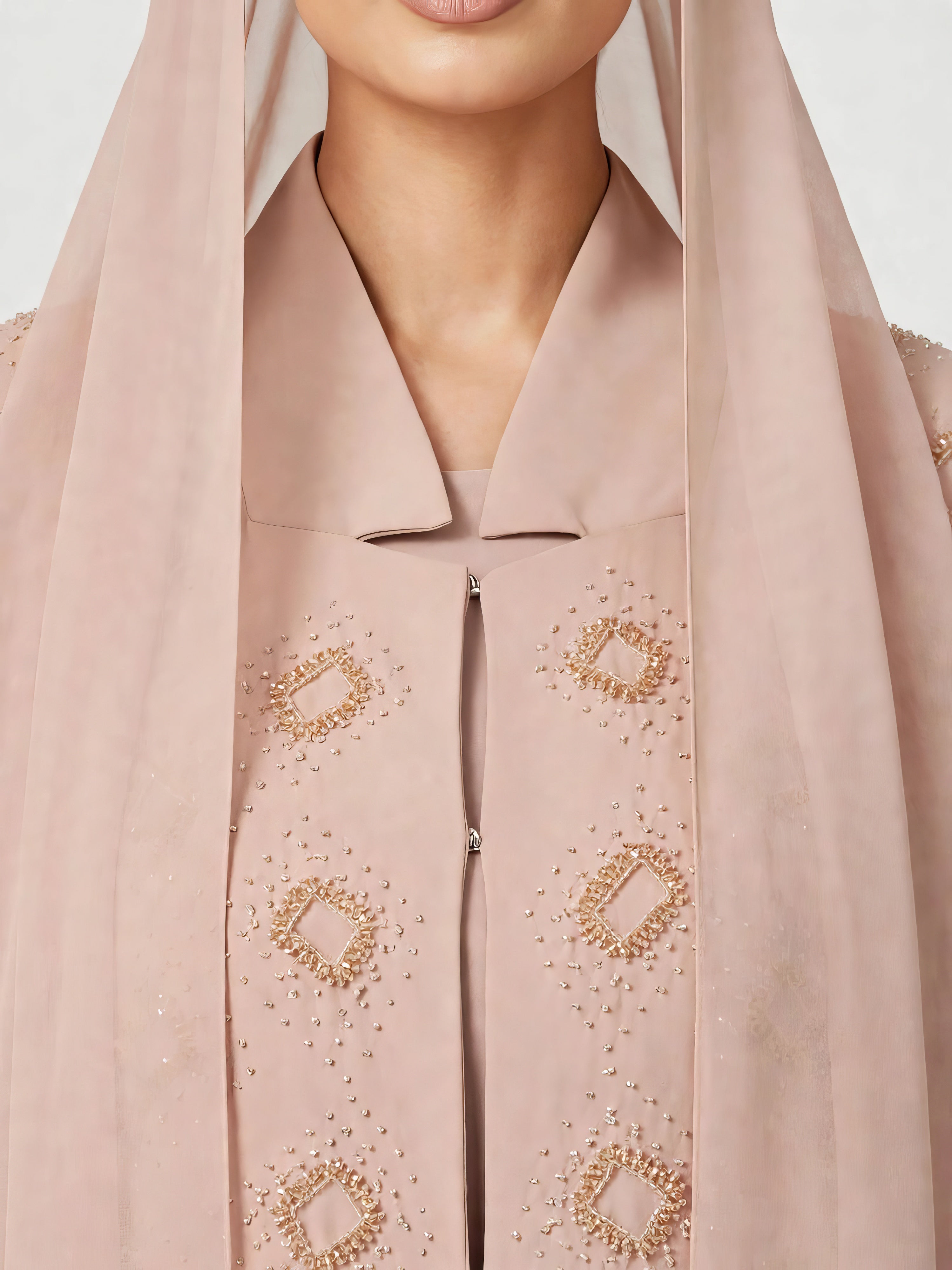 C 2832-02 Noir Quartz Crepe Abaya