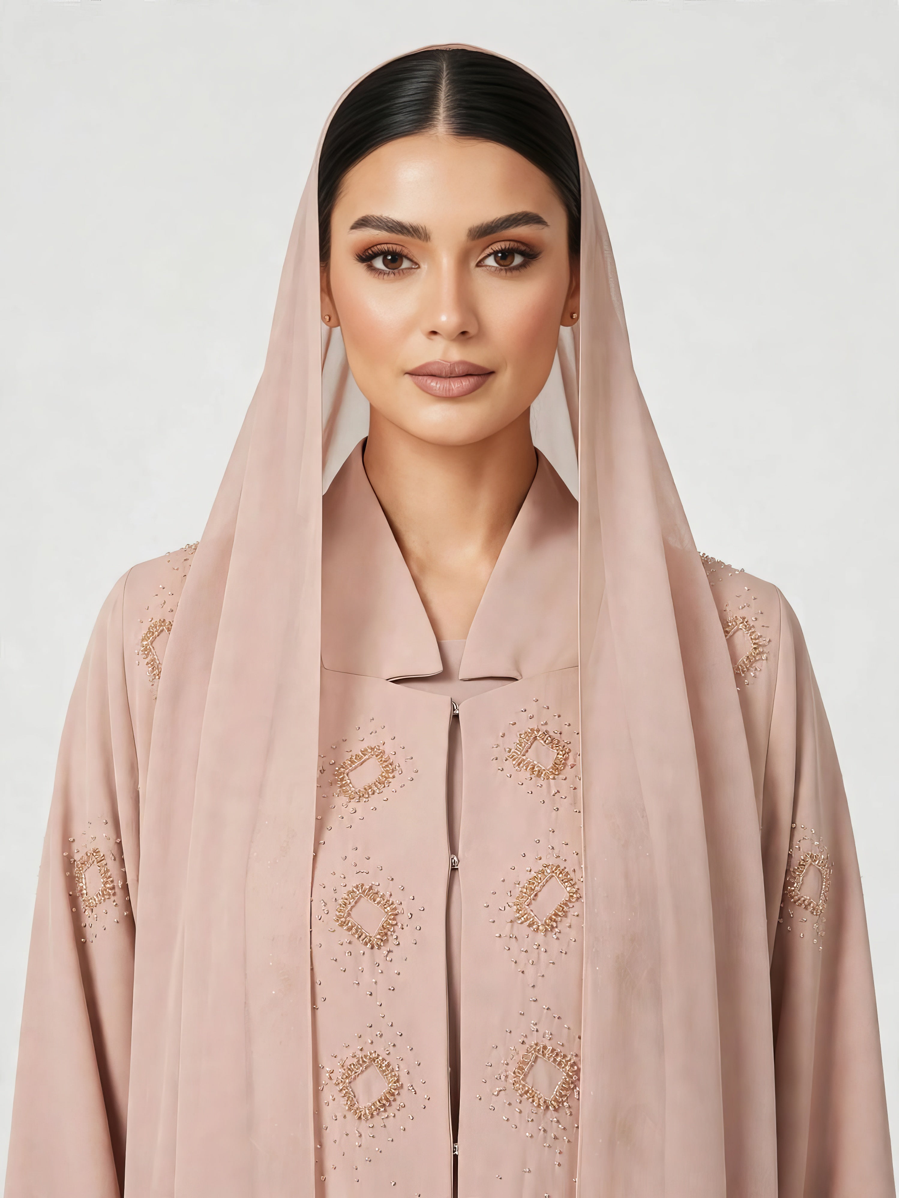 C 2832-02 Noir Quartz Crepe Abaya