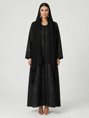 C 2834 Black Patterned Abaya