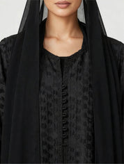 C 2834 Black Patterned Abaya