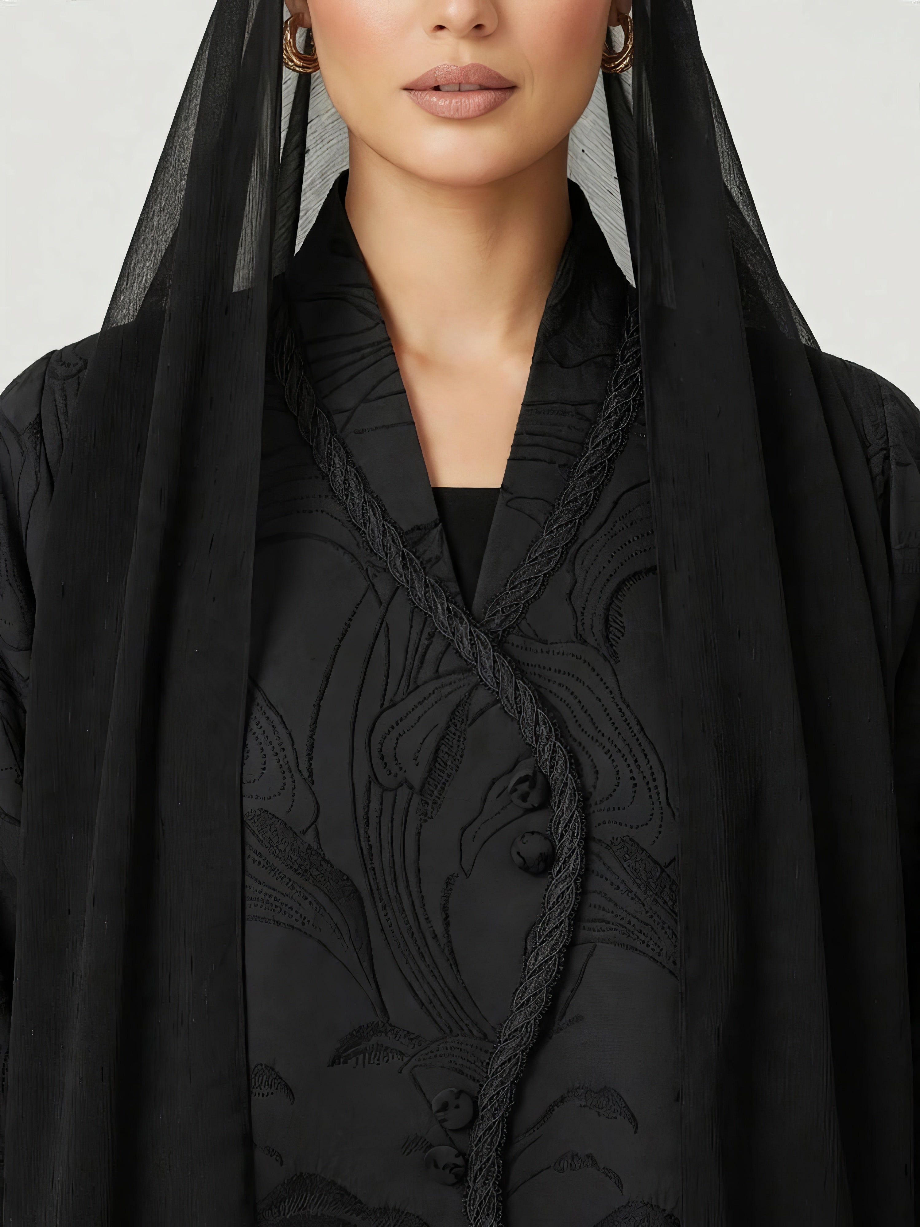 C 2836 Black Swirl Abaya