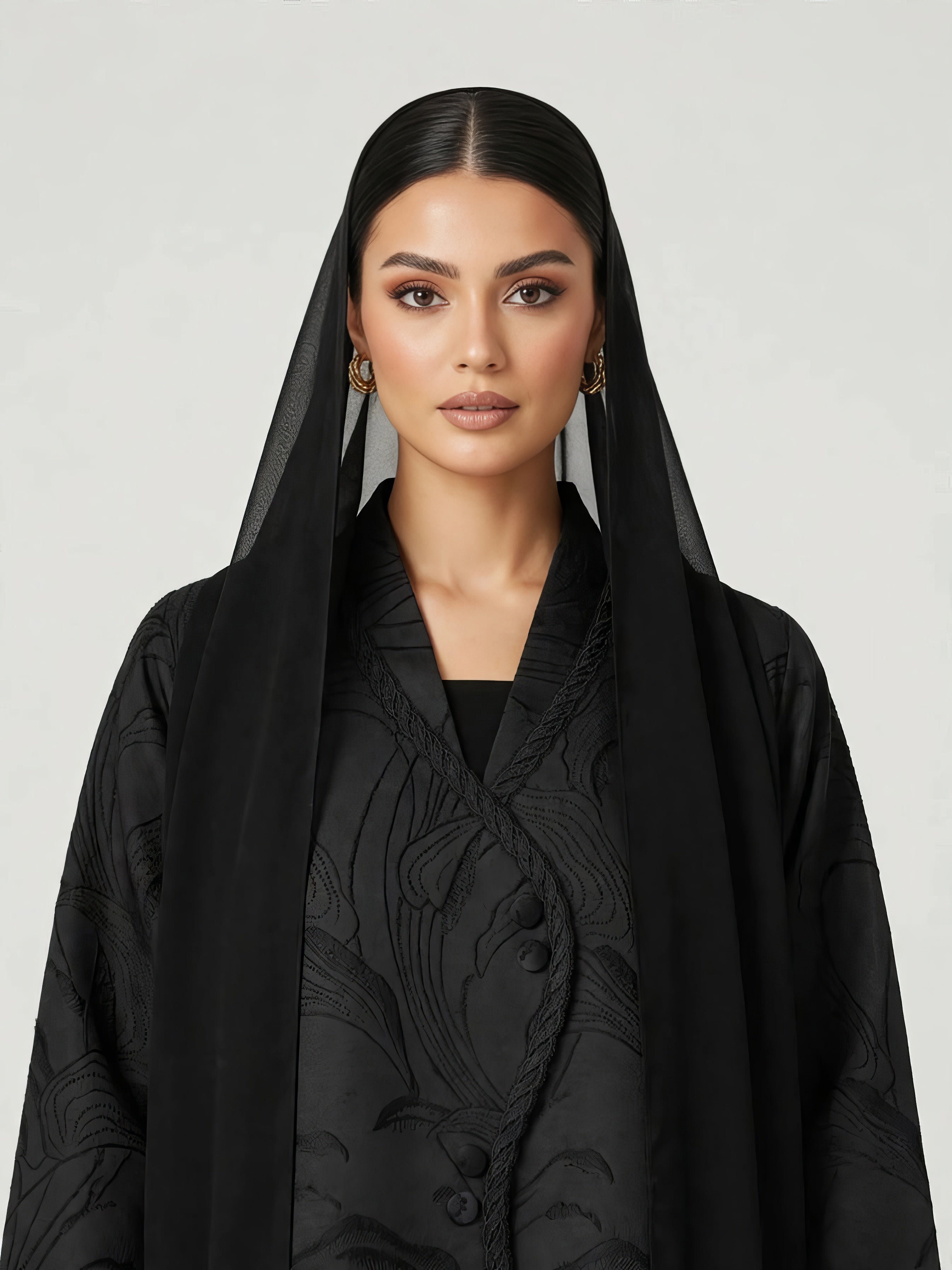 C 2836 Black Swirl Abaya