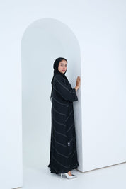 C - 2x2 - Pleated - Black - Abaya - 06