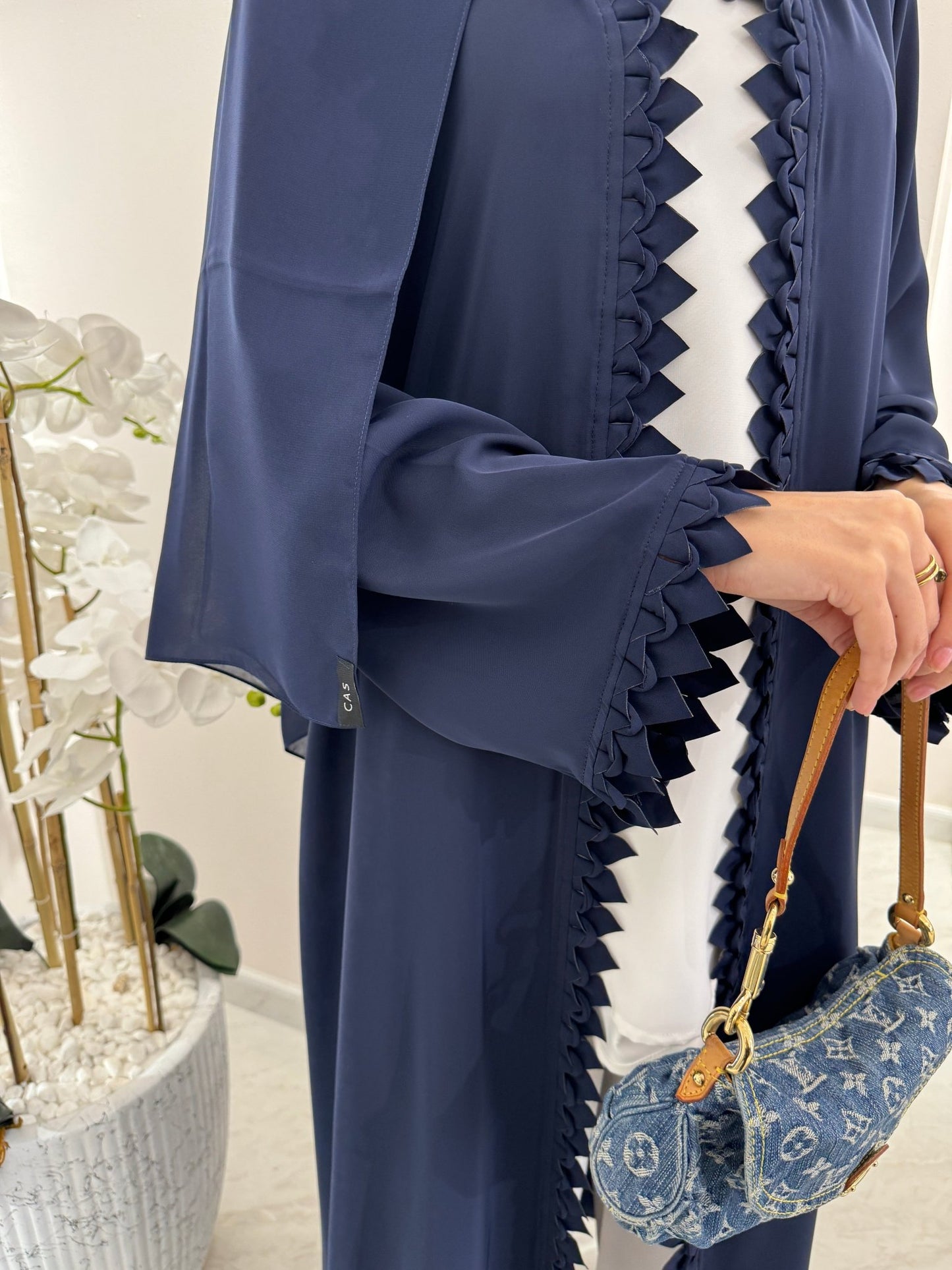 C 3D Zigzag Blue Nada Eid Abaya