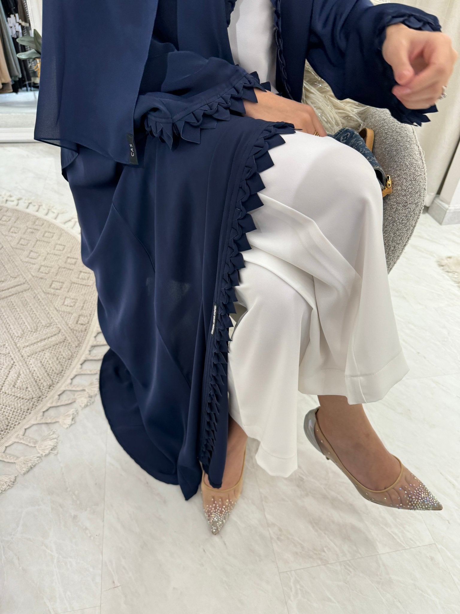 C 3D Zigzag Blue Nada Eid Abaya