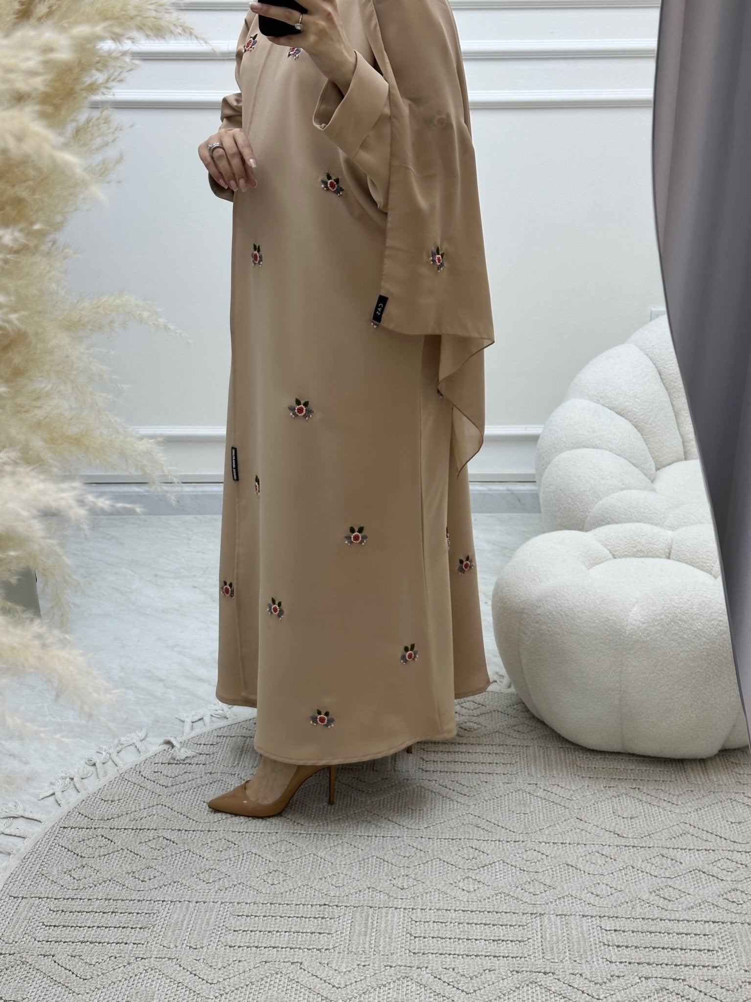 C Beige Rose Abaya