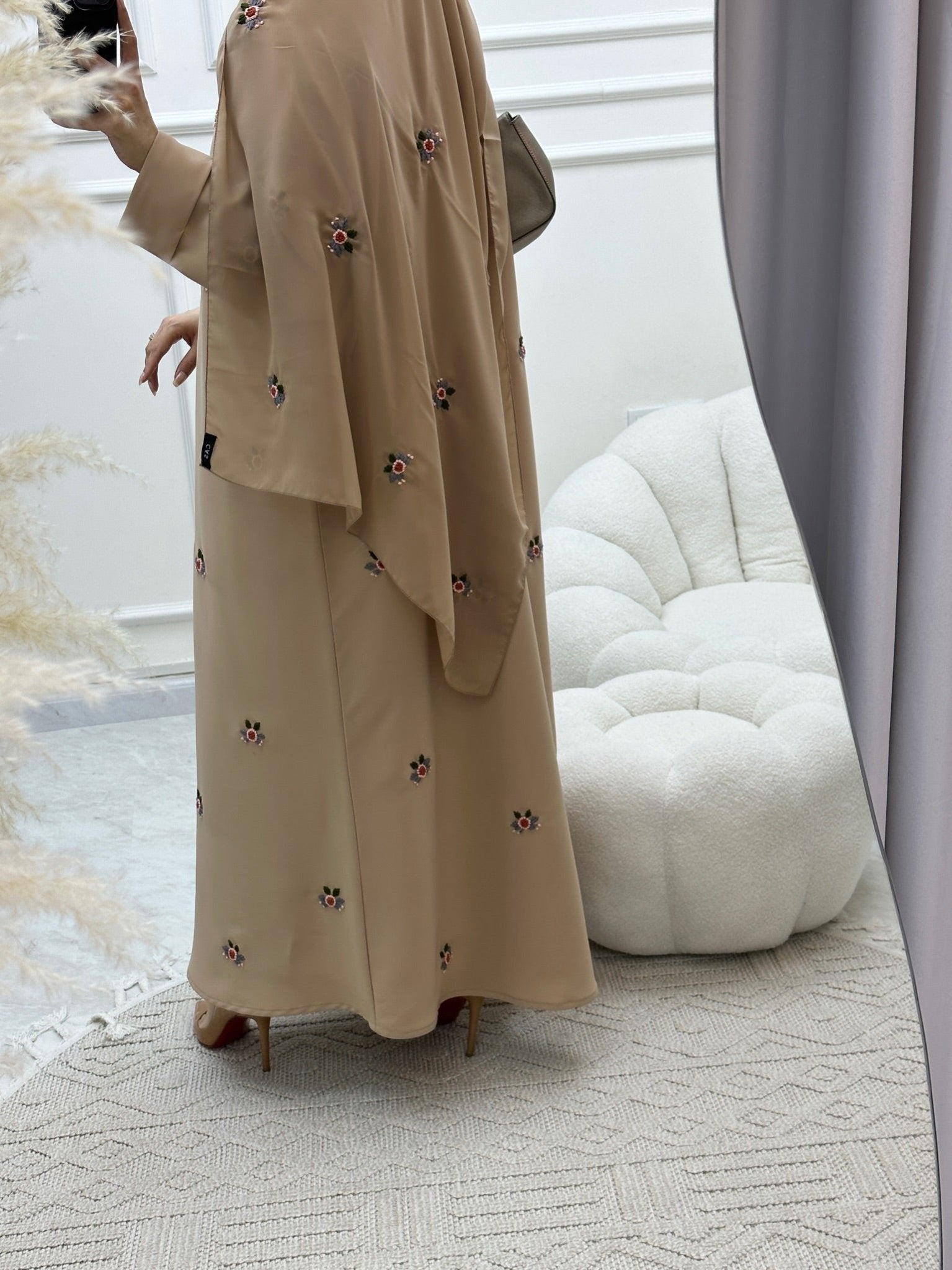 C Beige Rose Abaya