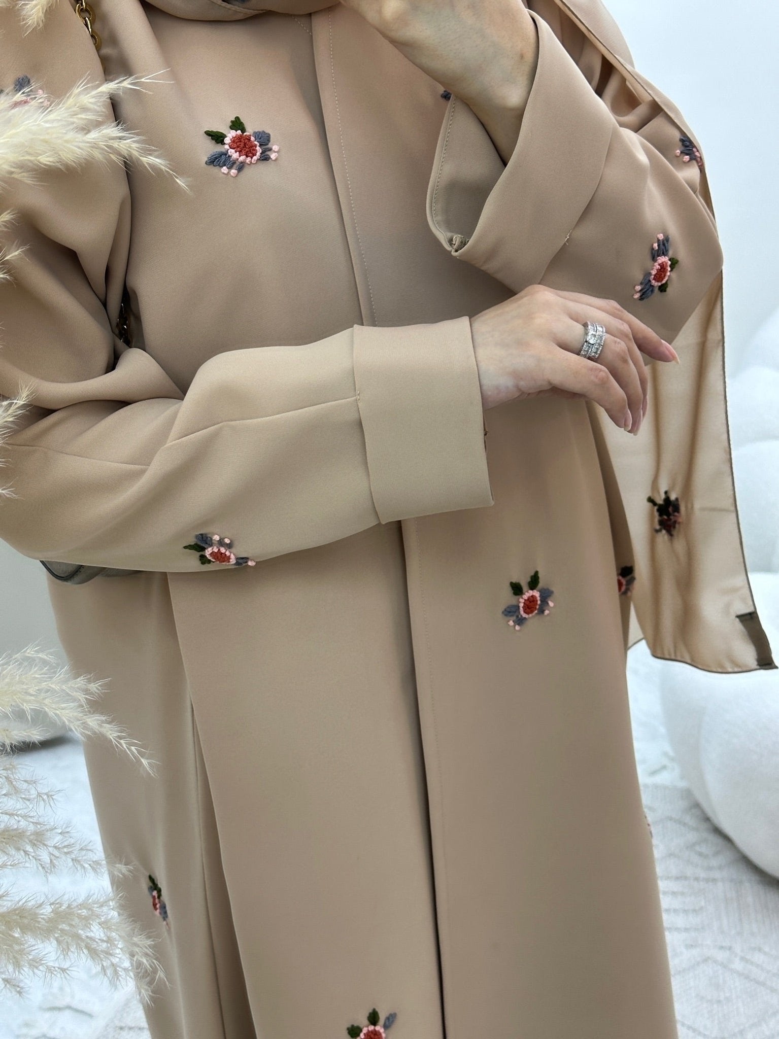 C Beige Rose Abaya