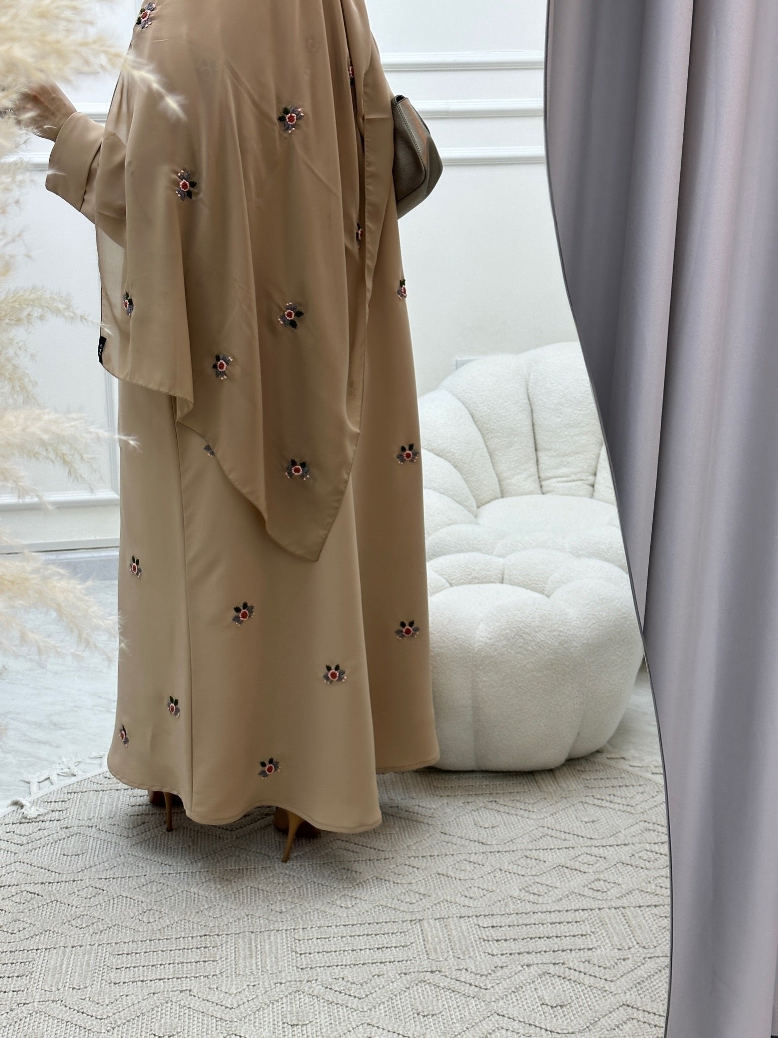 C Beige Rose Abaya