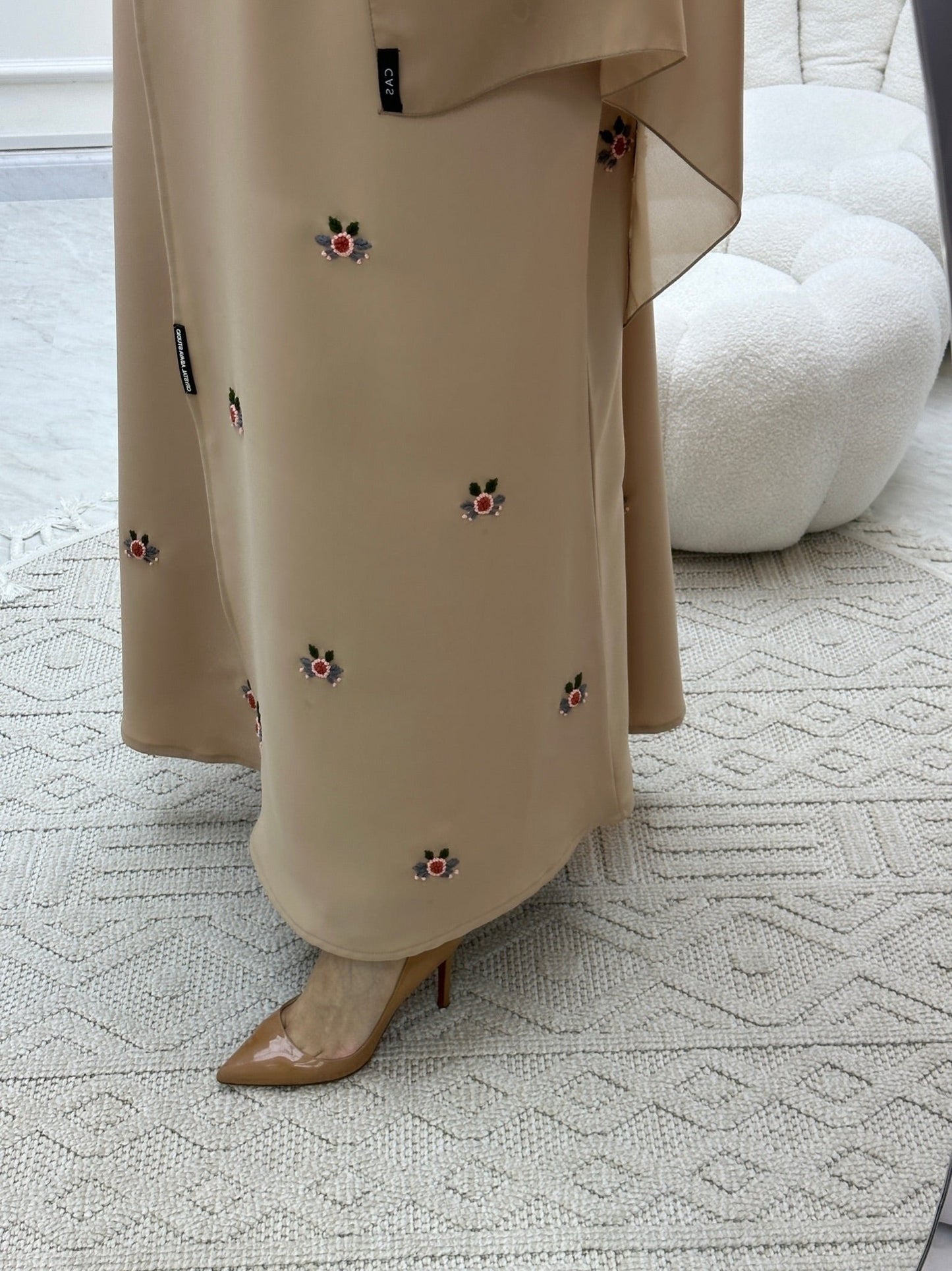 C Beige Rose Abaya