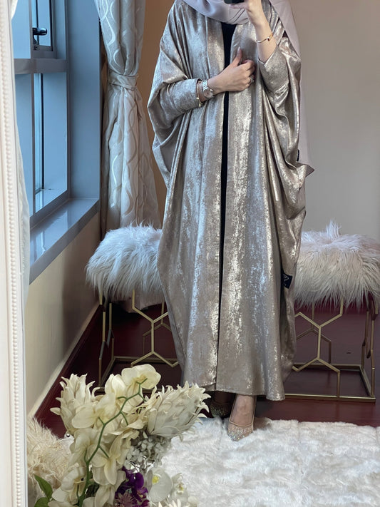 C - Beige - Shimmer - Bisht - Abaya