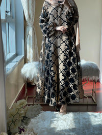 C-Black-Beige-Evening-Abaya-50 - XS / 50