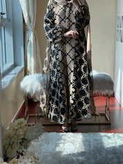 C - Black - Beige - Evening - Abaya - Set - 50