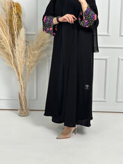 C - Black - Crepe - Evening - Abaya - Set - 62