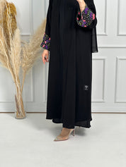 C - Black - Crepe - Evening - Abaya - Set - 62