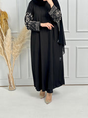 C - Black - Crepe - Evening - Abaya - Set - 63