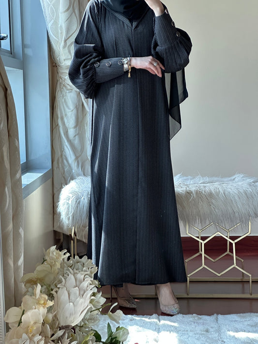 C - Black - DarkGrey - Work - Abaya - Set - 109