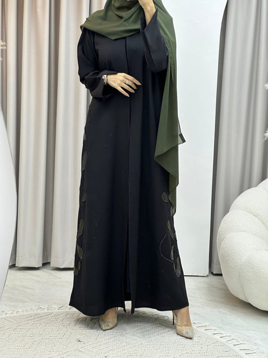 C Black Green Handwork Abaya Set