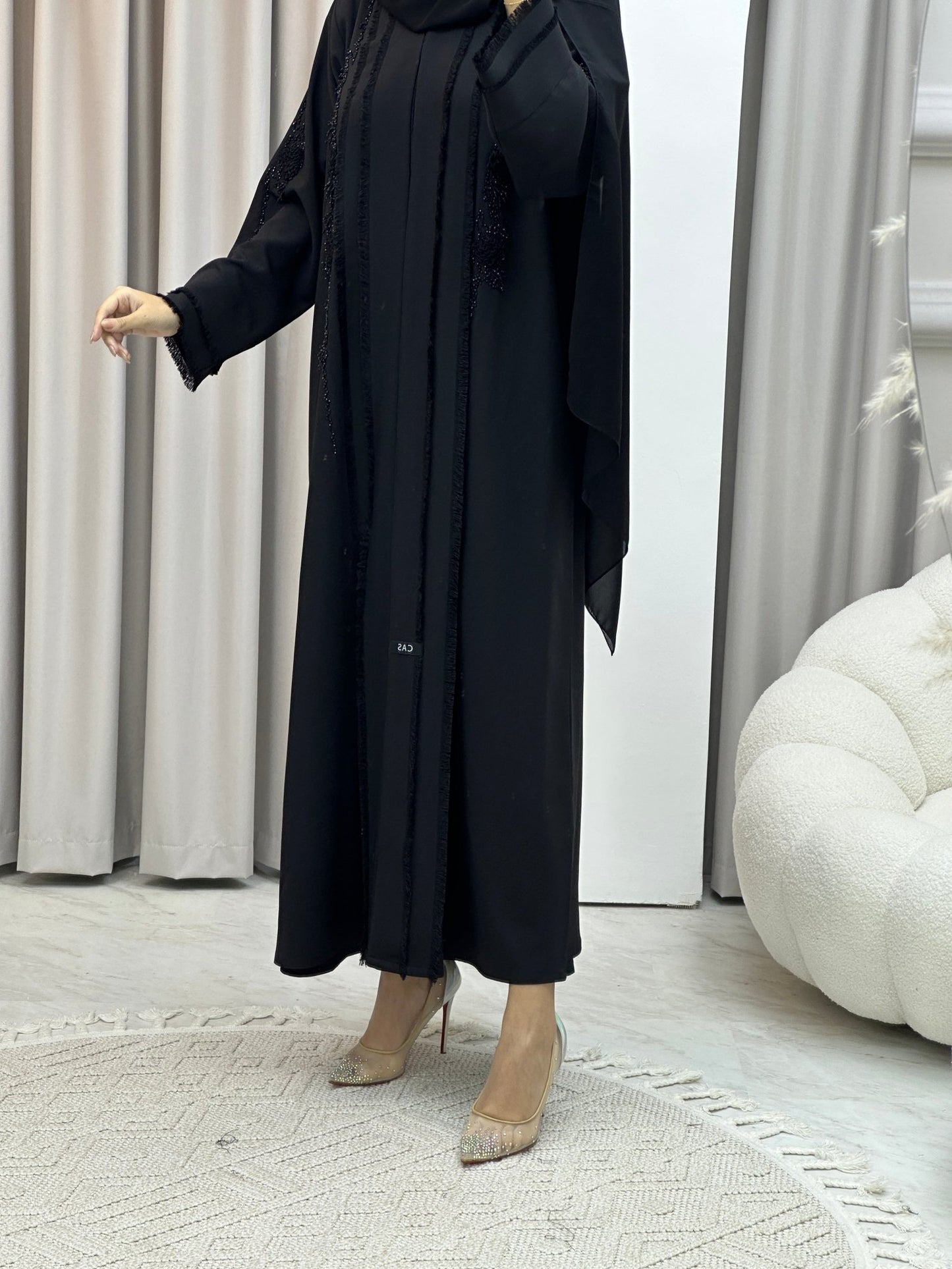 C Black Handwork Abaya Set