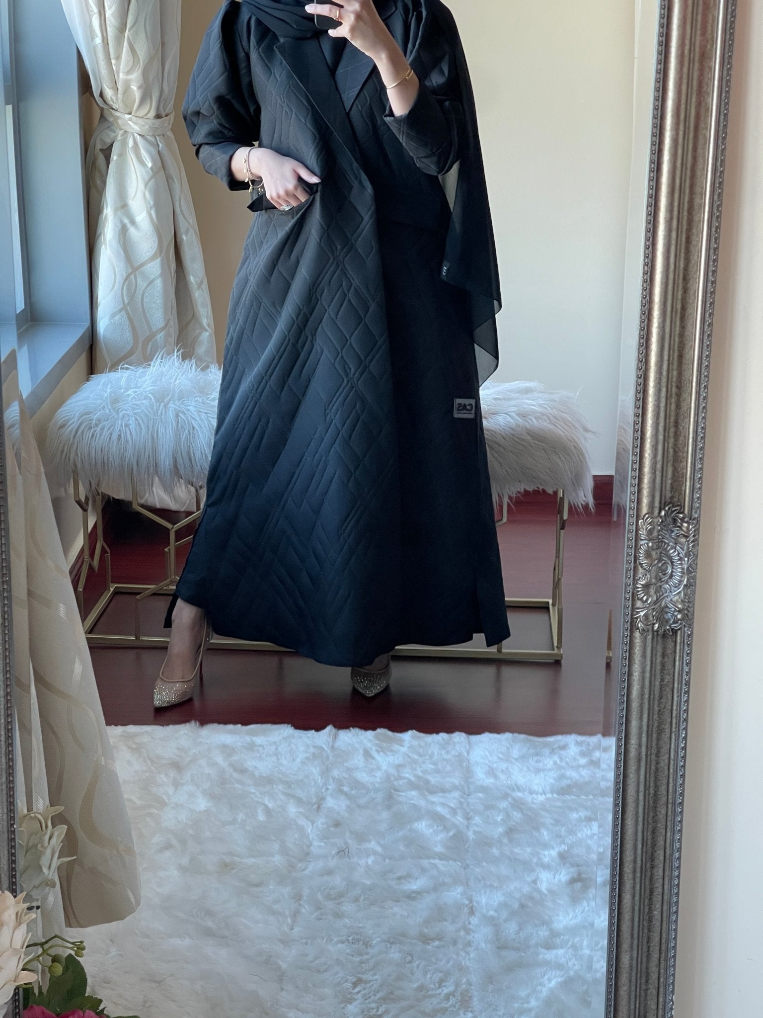 C - Black - Jacquard - Ramadan - Abaya - Set - 29