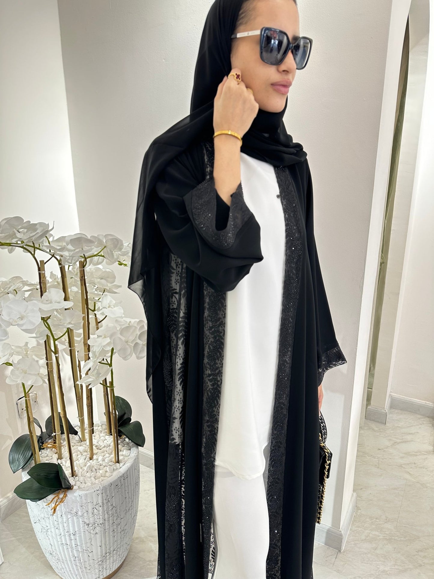 C Black Summer Eid Abaya 01