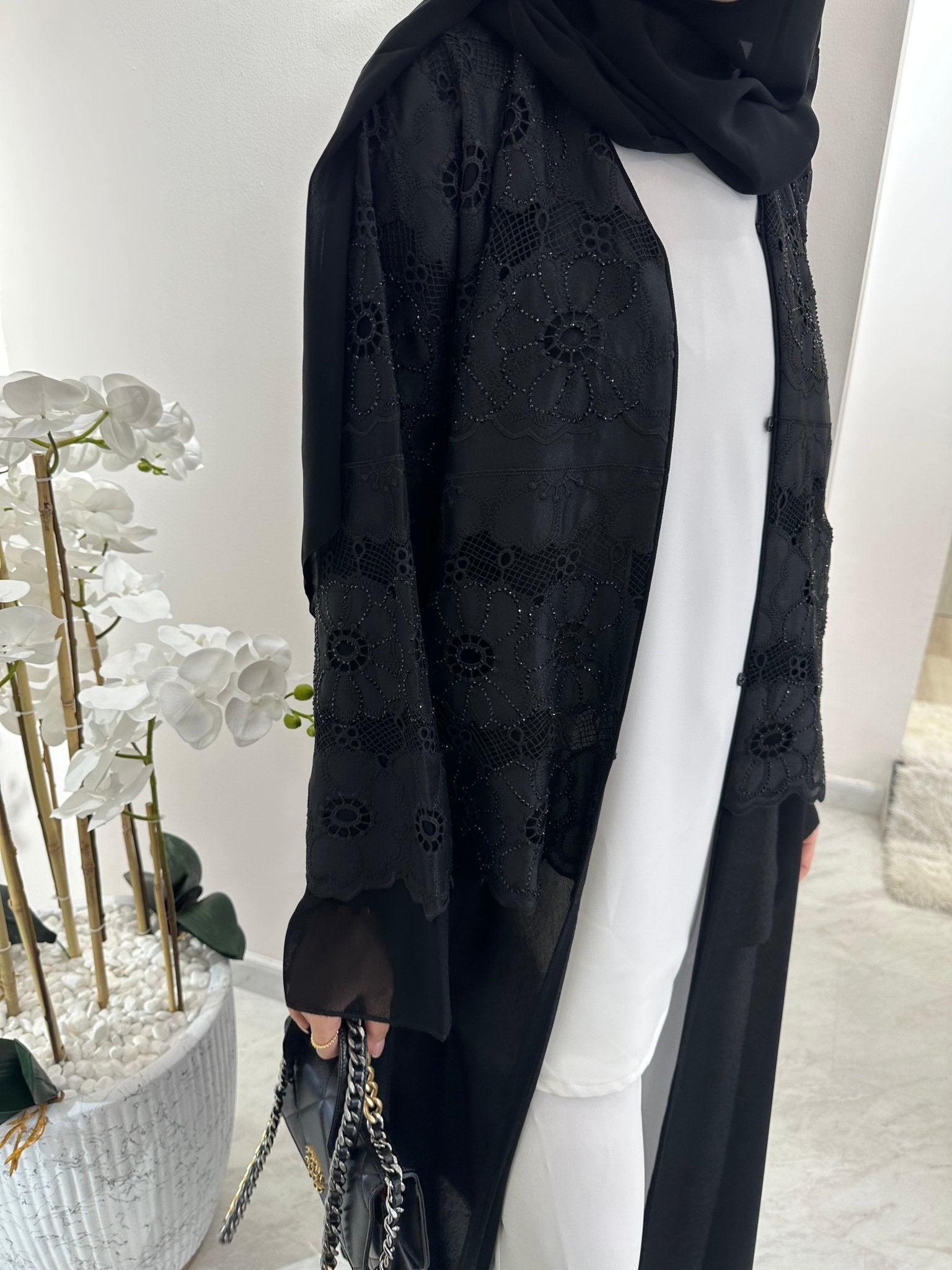 C Black Summer Eid Abaya 02