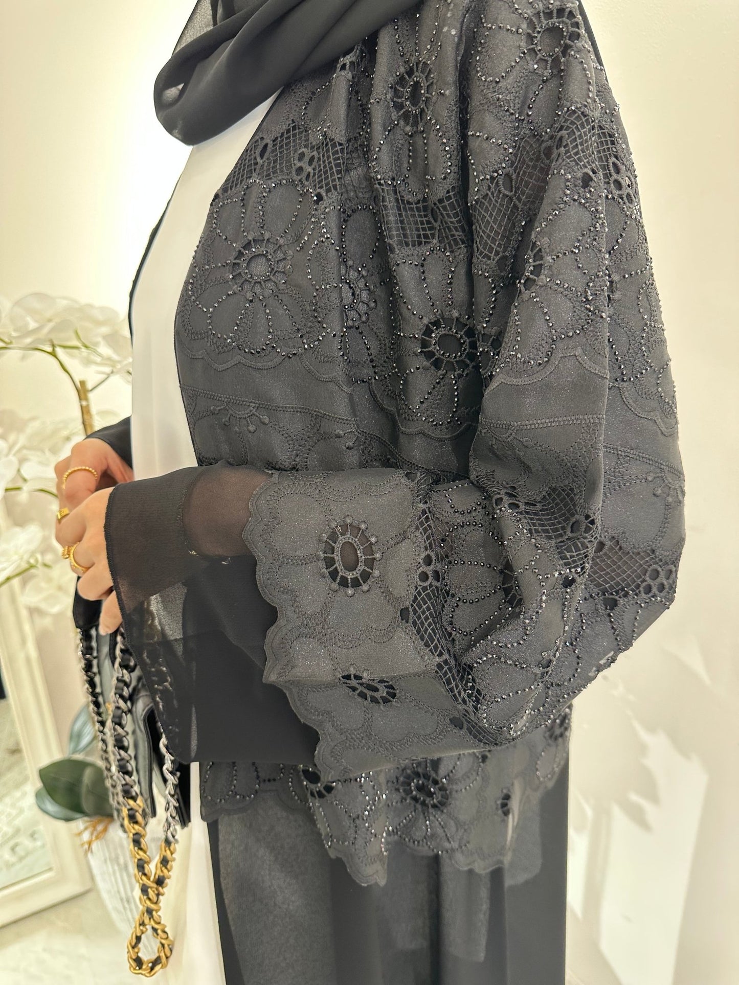 C Black Summer Eid Abaya 02