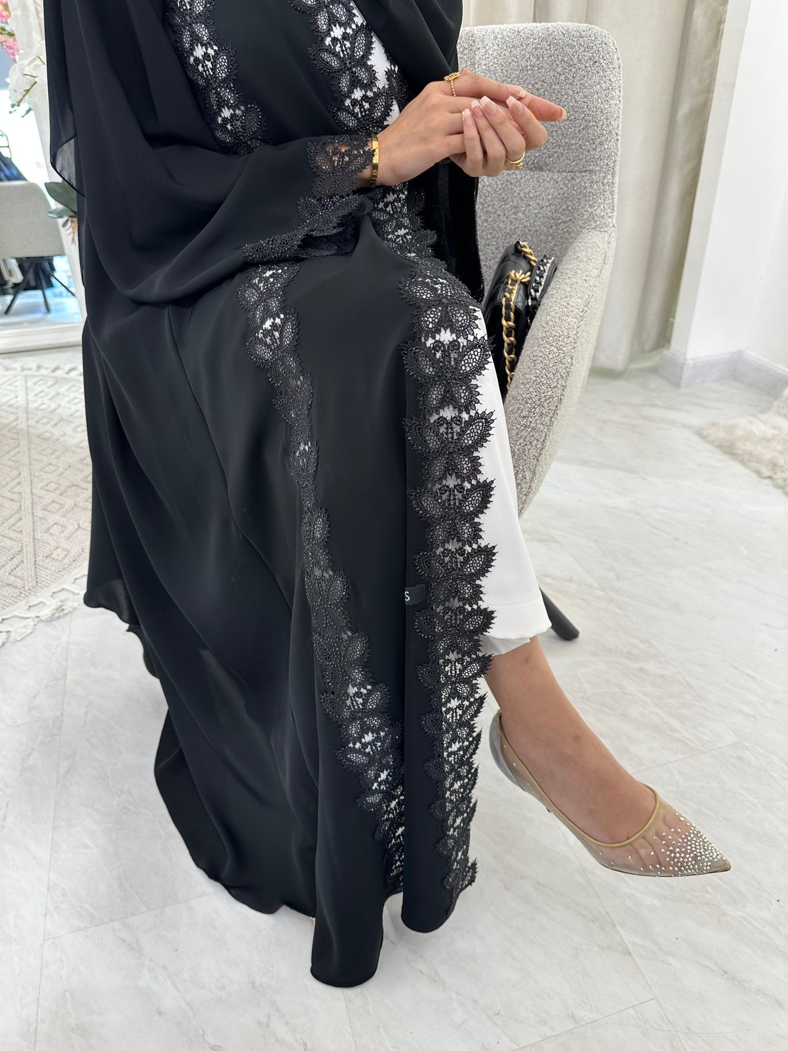 C Black Summer Eid Abaya 05